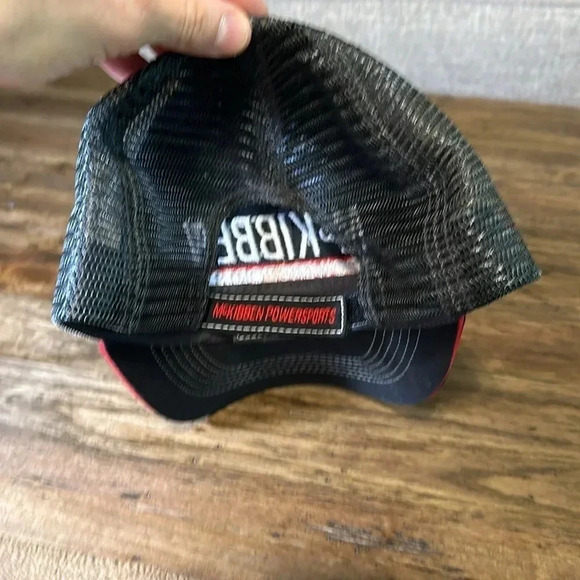 McKibben Powersports men’s ball cap hat velcro black/red max adjustable - Picture 4 of 7